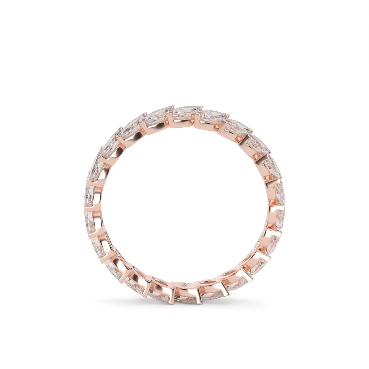 Elegant Marquise Cut Diamond Eternity Ring — 14K Rose Gold / Lab Diamond (image)