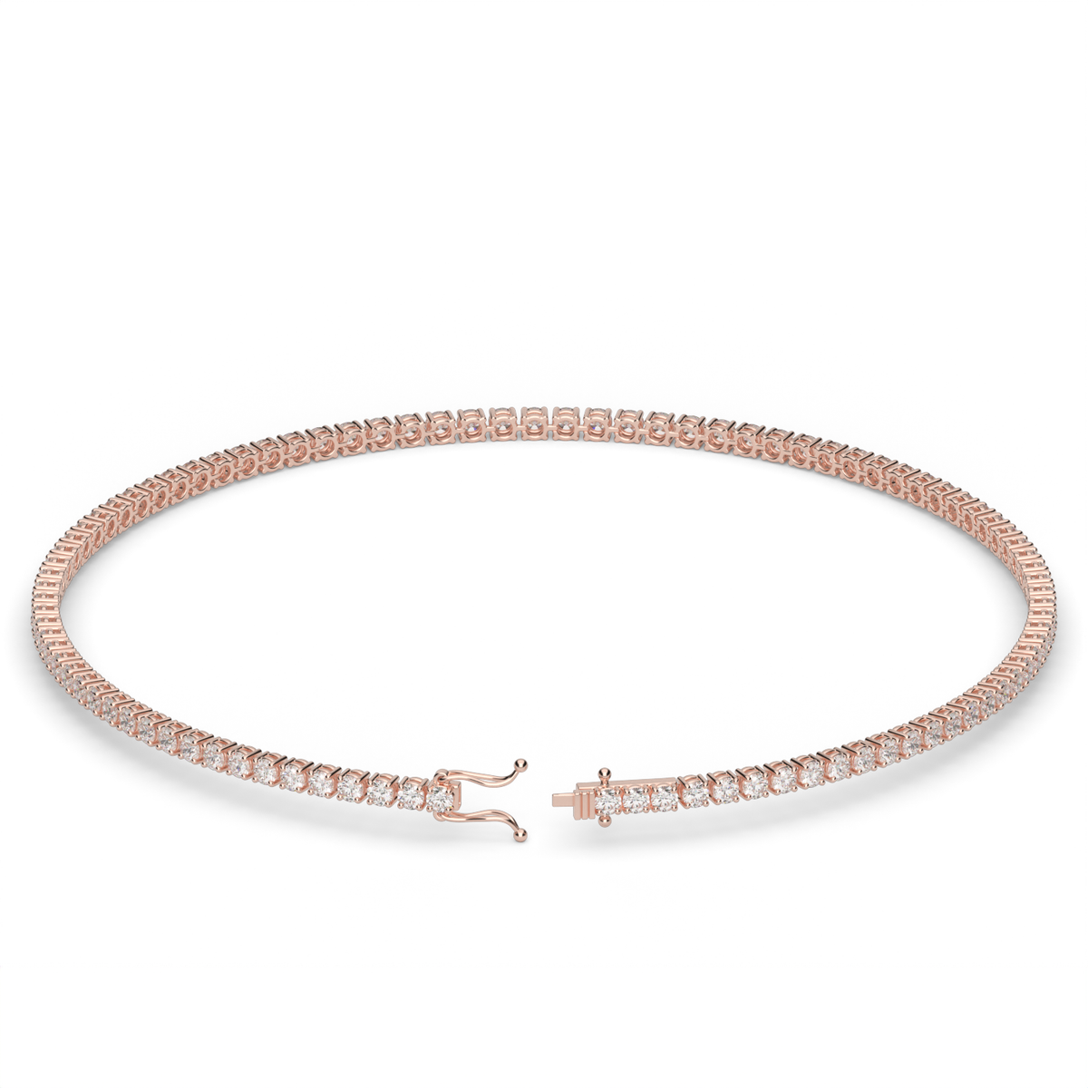 1 Carat Four Prong Diamond Tennis Bracelet — 14K Rose Gold / Lab Diamond (image)