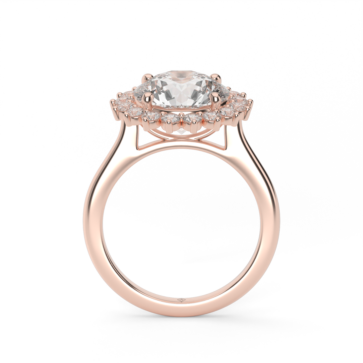 Flower Engagement Ring — 14K Rose Gold / Cushion / Lab Diamond (image)