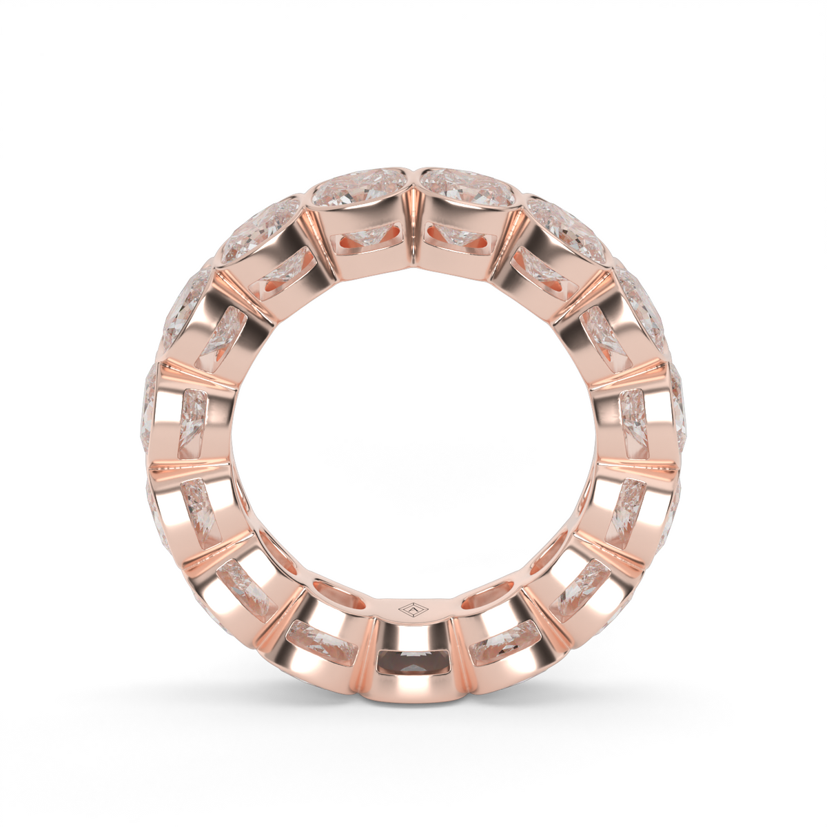 Cushion Cut Bezel Eternity Ring — 14K Rose Gold / 6 / Lab Diamond (image)