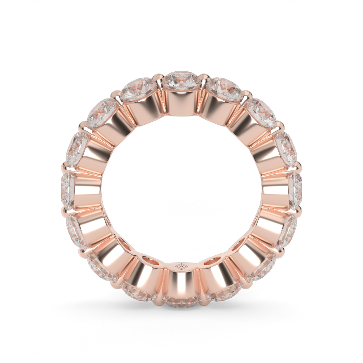 4 Carat Single Shared Prong Diamond Eternity Ring — 14K Rose Gold / Lab Diamond (image)