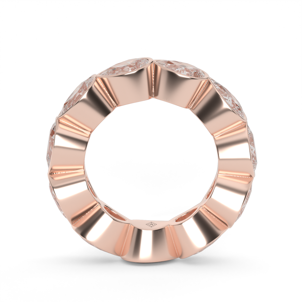 East-West Bezel Pear Eternity Ring — 14K Rose Gold / 5 / Lab Diamond (image)