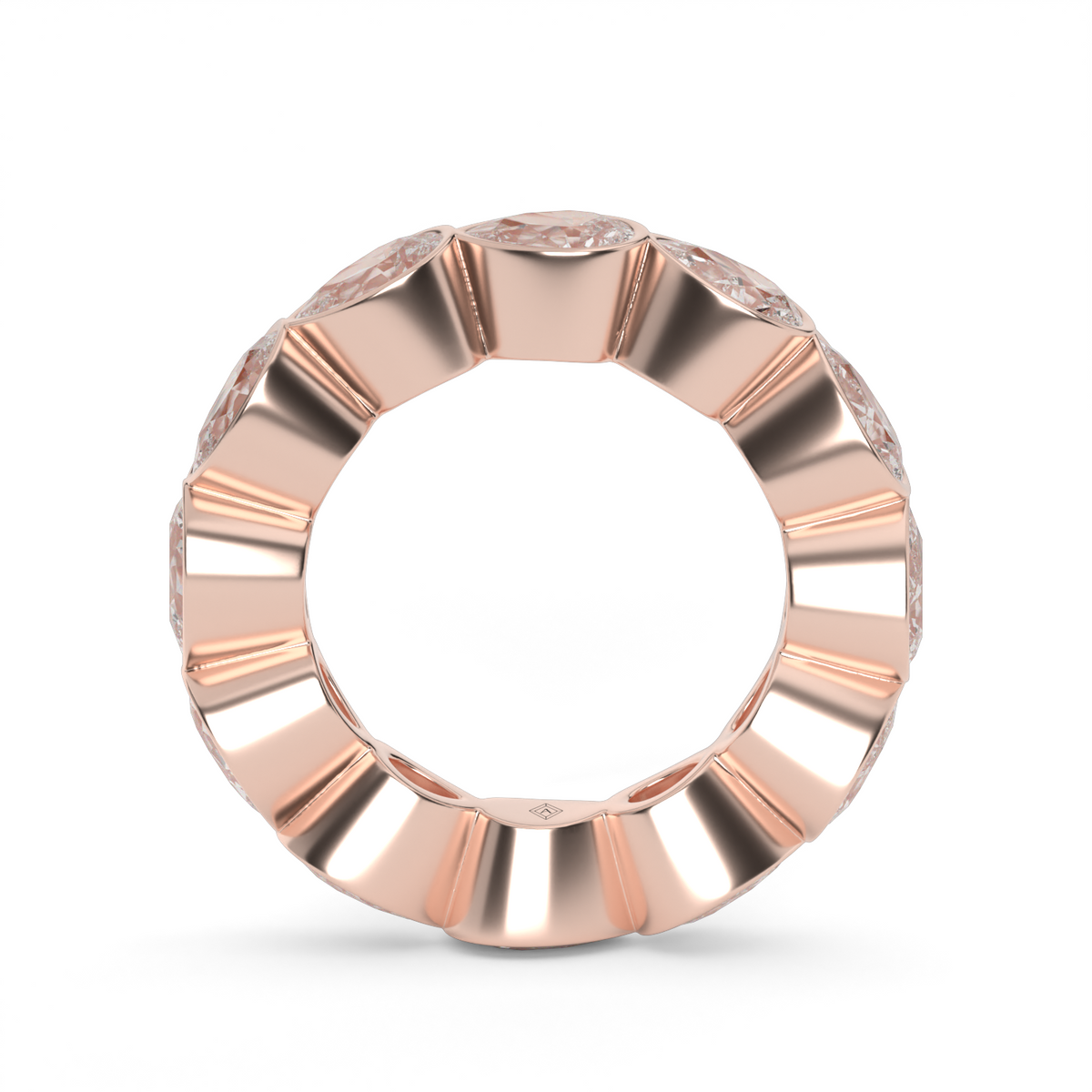 East-West Bezel Pear Eternity Ring — 14K Rose Gold / 4 / Lab Diamond (image)
