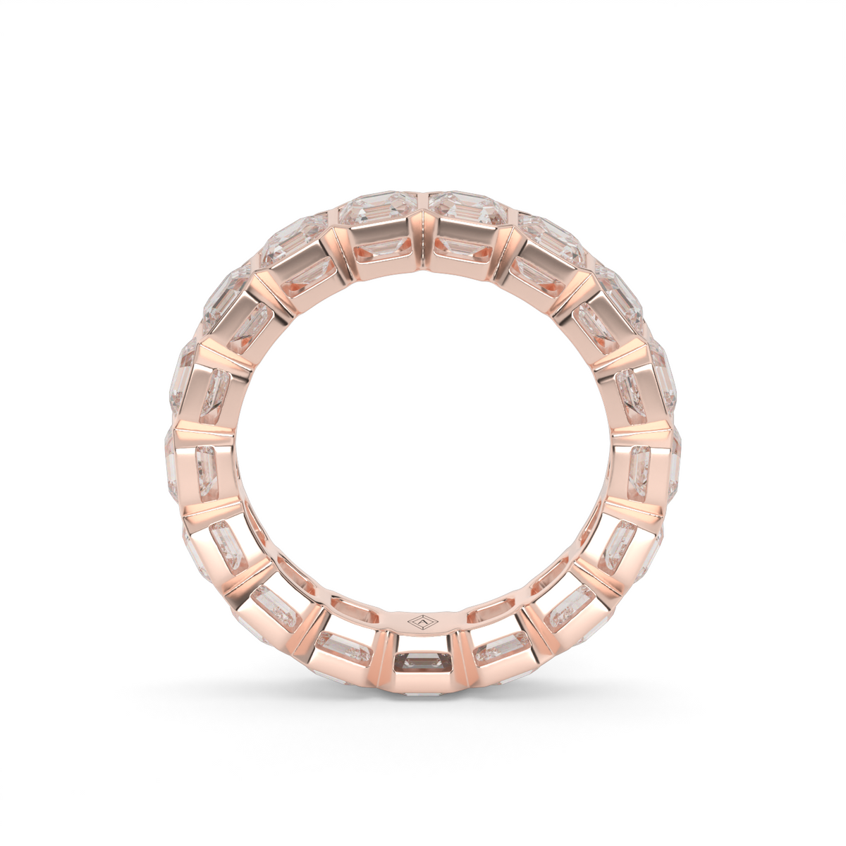 Asscher Cut Bezel Eternity Ring — 14K Rose Gold / 4 / Lab Diamond (image)