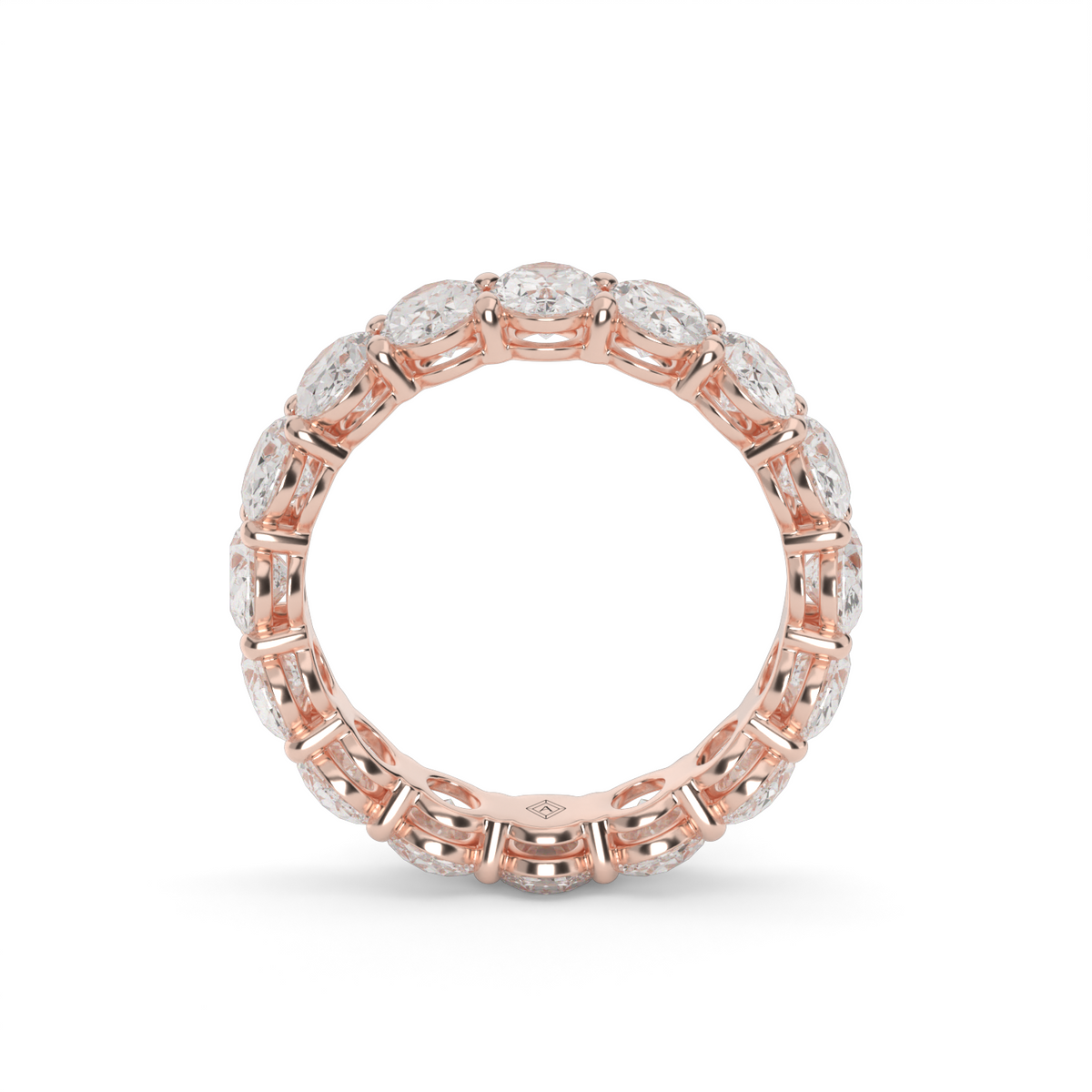 Oval Cut  Diamond Eternity Ring — 14K Rose Gold / 4 / Lab Diamond (image)