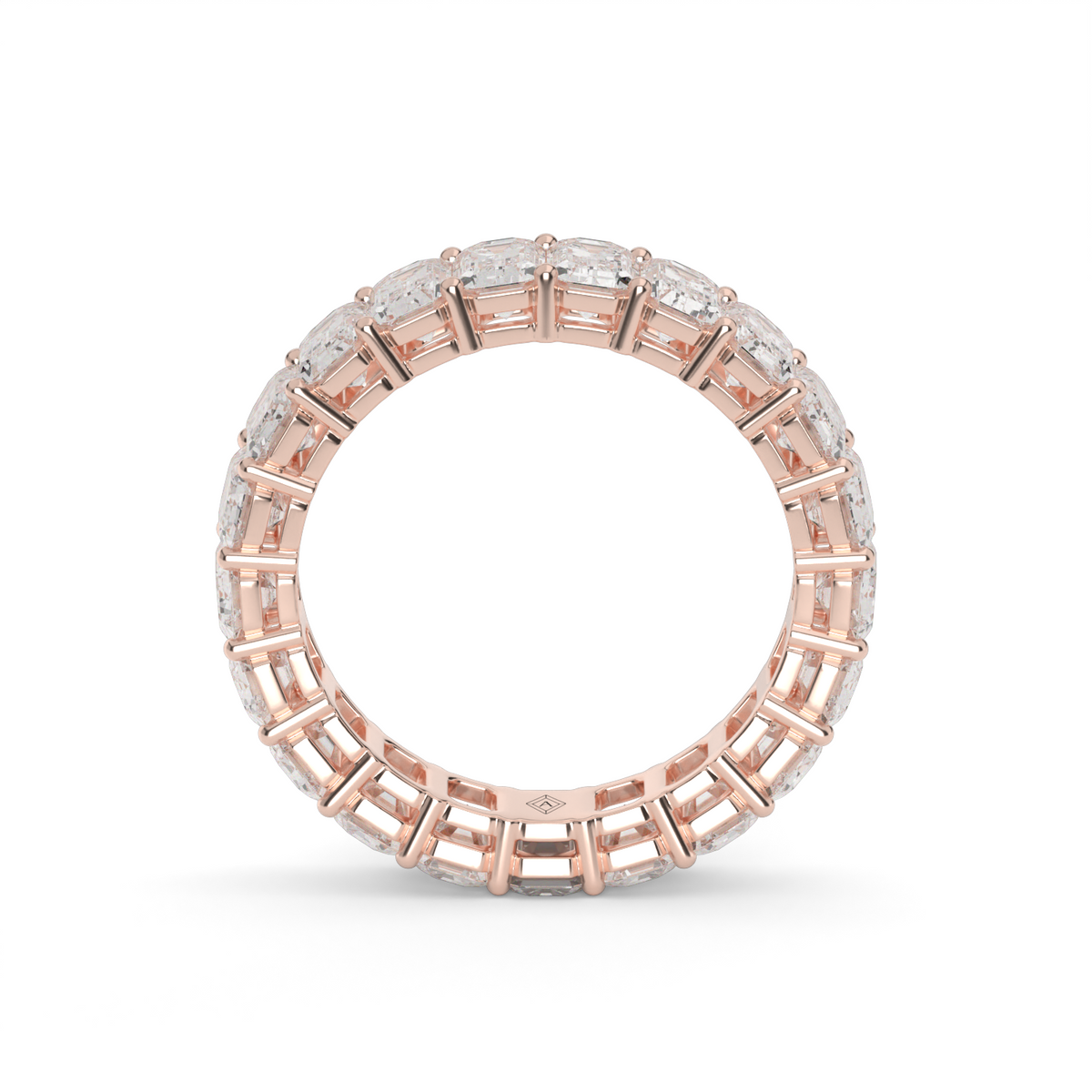 Emerald Shape  Diamond Eternity Ring — 14K Rose Gold / 4 / Lab Diamond (image)