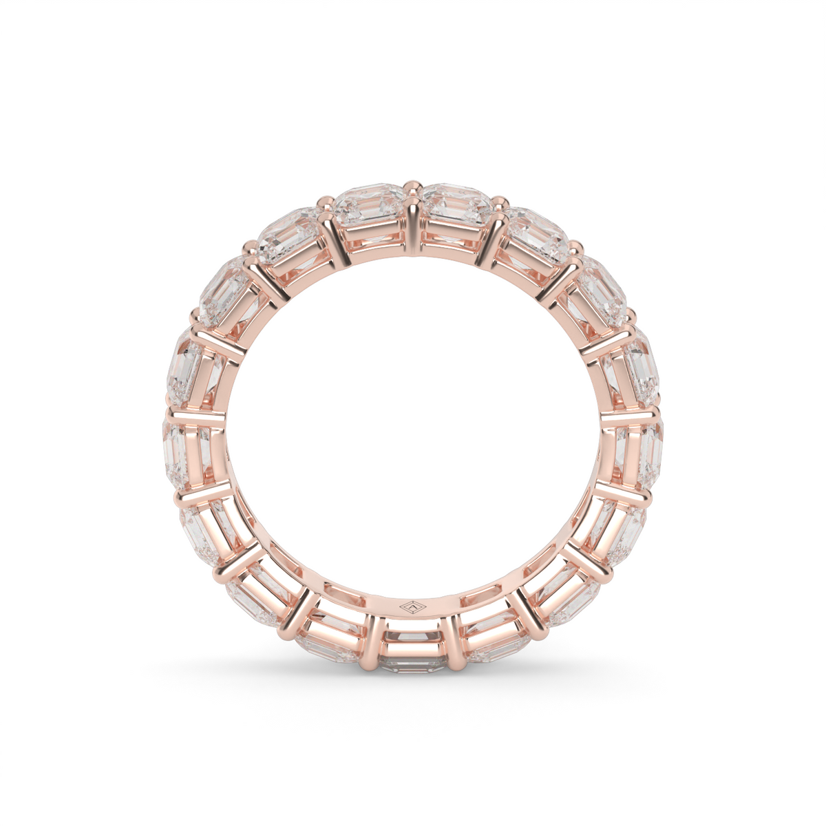 Asscher Cut Diamond Eternity Ring — 14K Rose Gold / 4 / Lab Diamond (image)