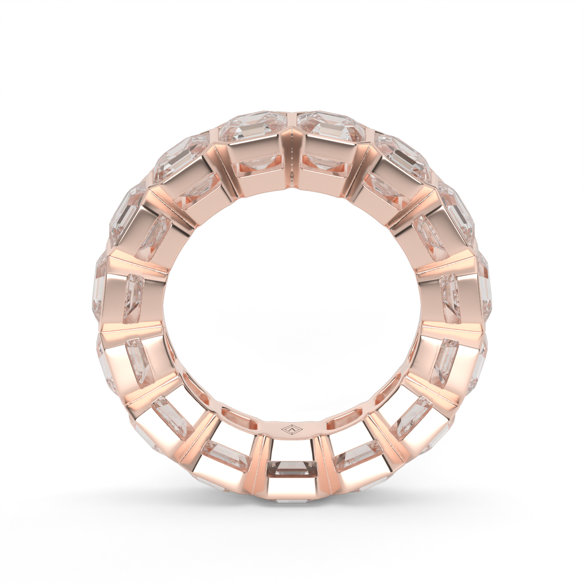 Asscher Cut Bezel Eternity Ring — 14K Rose Gold / 6 / Lab Diamond (image)