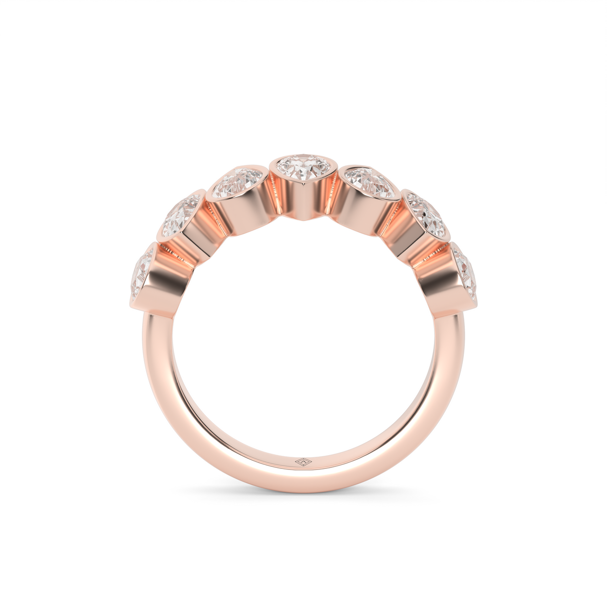 2 Carat Alternating Pear Shape Diamond Anniversary Ring — 14K Rose Gold / Lab Diamond (image)