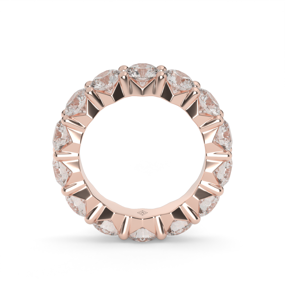 5 Ct Shared Prong Round Diamond Eternity Ring — 14K Rose Gold / Lab Diamond (image)