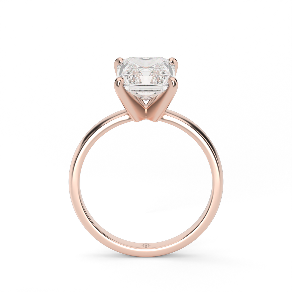 Comfort Fit Solitaire Engagement Ring (Six Prong) — 14K Rose Gold / Radiant (image)