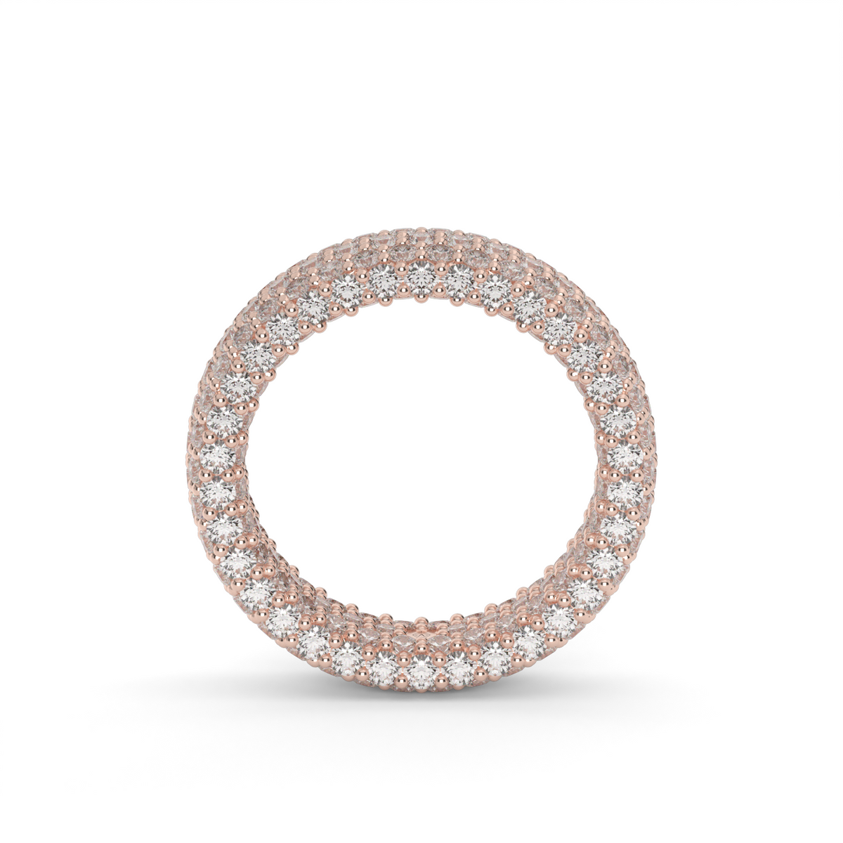 Paved Prong Infinity Ring — 14K Rose Gold / Lab Diamond (image)