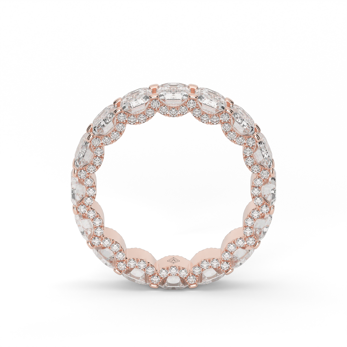 Elegant Emerald  Eternity Ring — 14K Rose Gold / Lab Diamond (image)