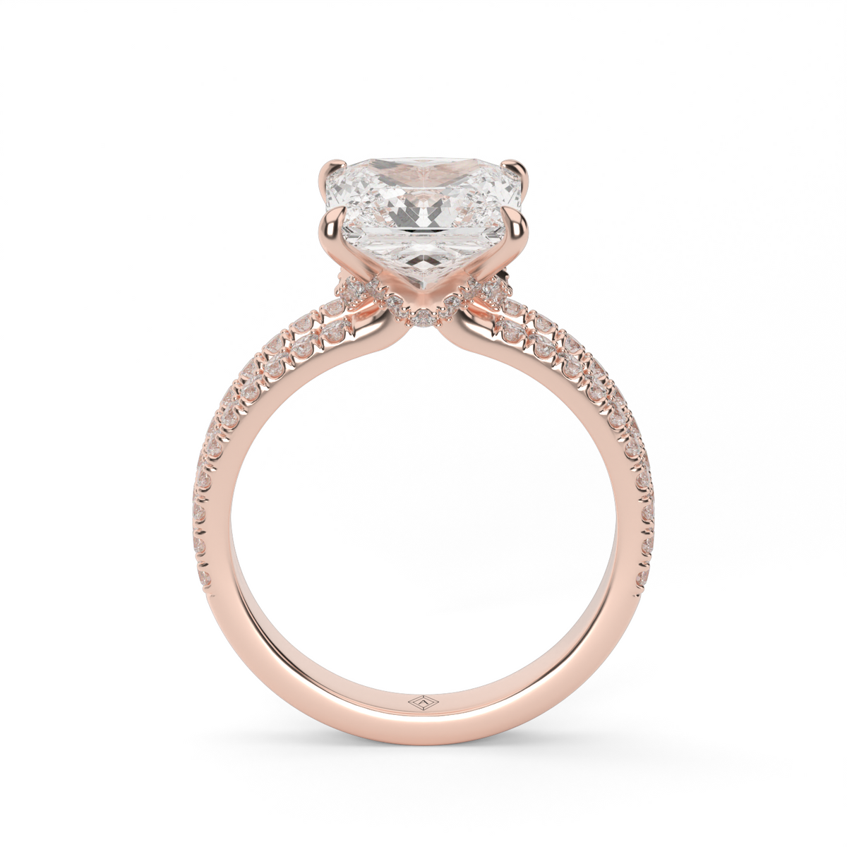 Split Shank   Pavé Engagement Ring — 14K Rose Gold / Princess / Lab Diamond (image)