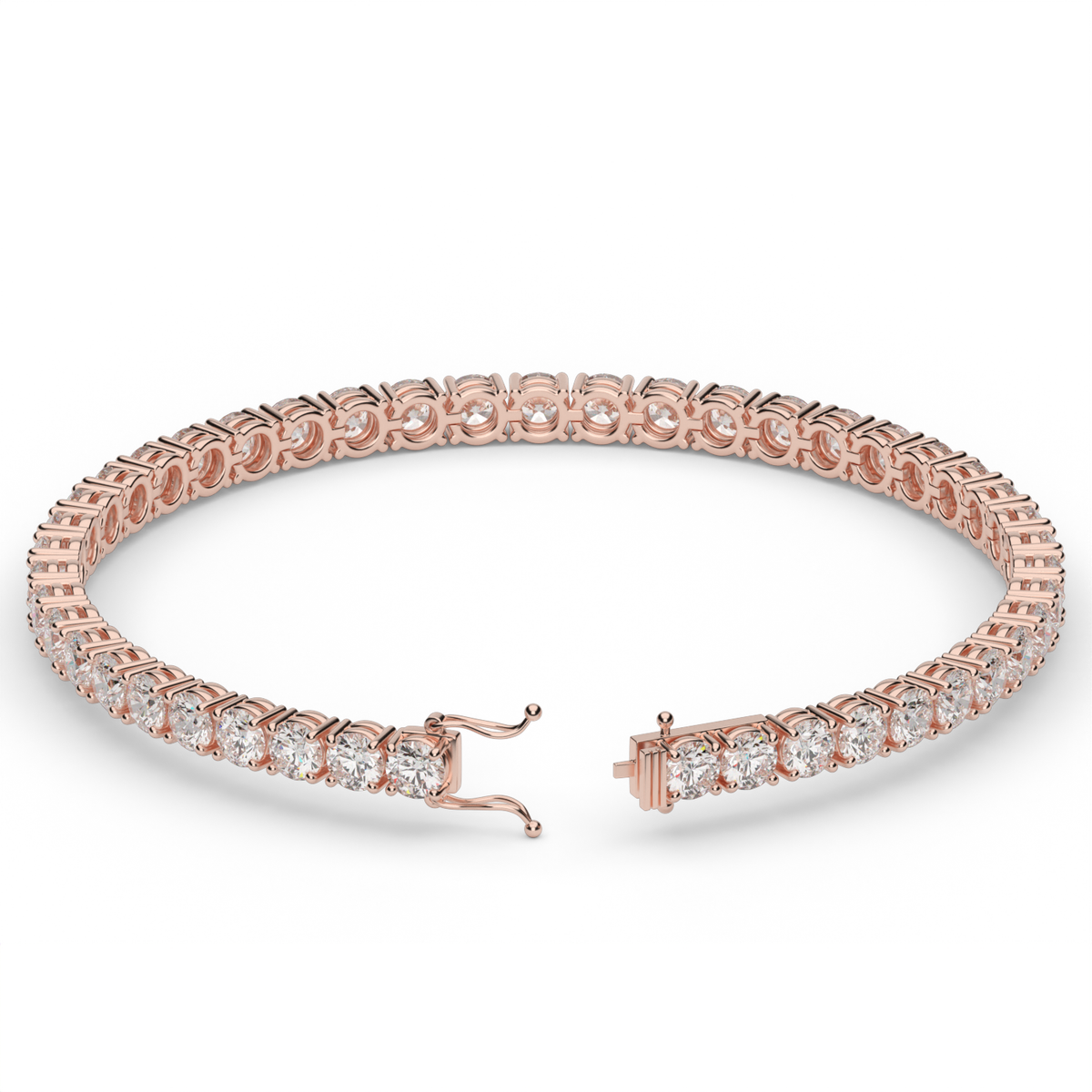 8 Carat Four Prong Diamond Tennis Bracelet — 14K Rose Gold / Lab Diamond (image)