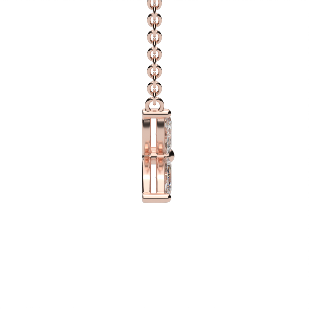 Marquise Cluster Pendant — 14K Rose Gold / Lab Diamond (image)