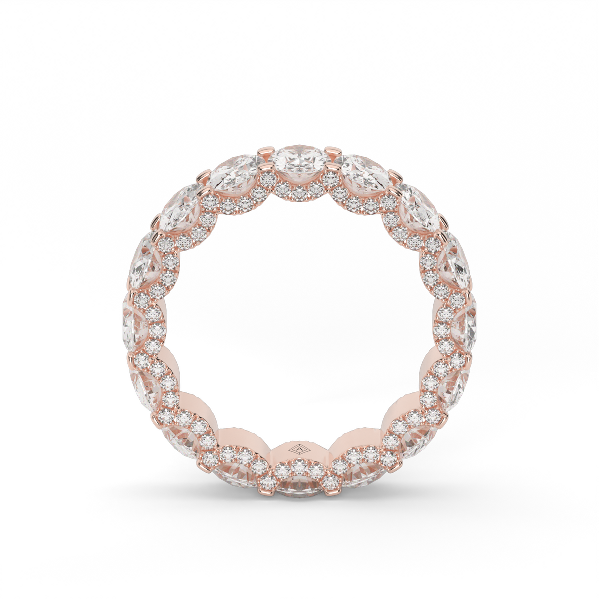 Elegant Oval  Eternity Ring — 14K Rose Gold / Lab Diamond (image)