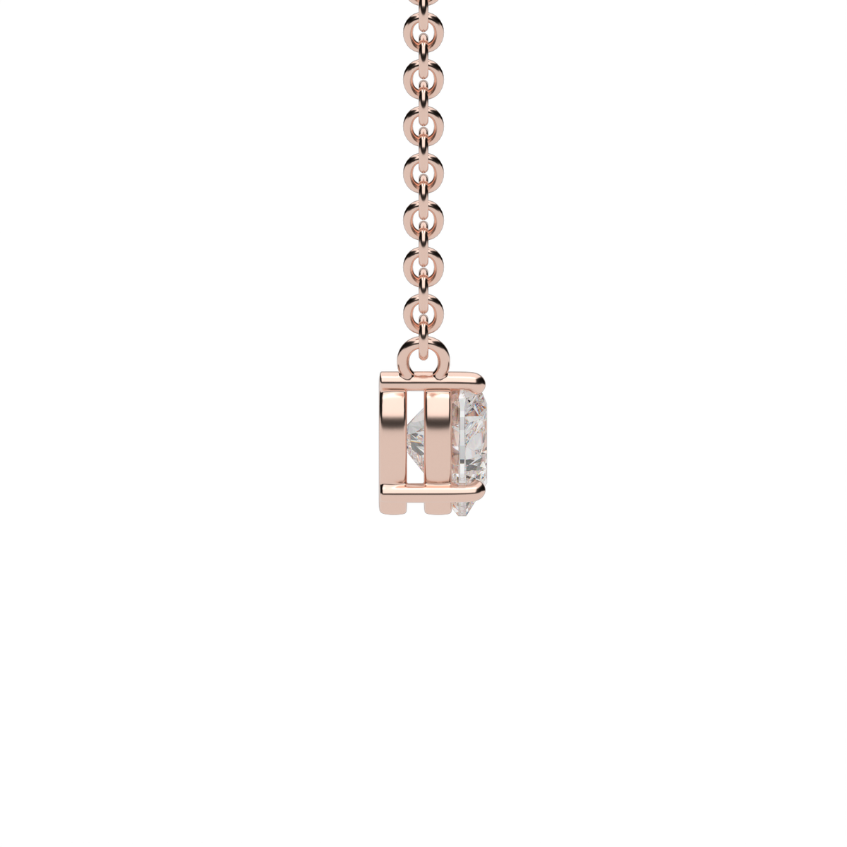 Classic Heart-Shaped Diamond Pendant — 14K Rose Gold / Lab Diamond (image)