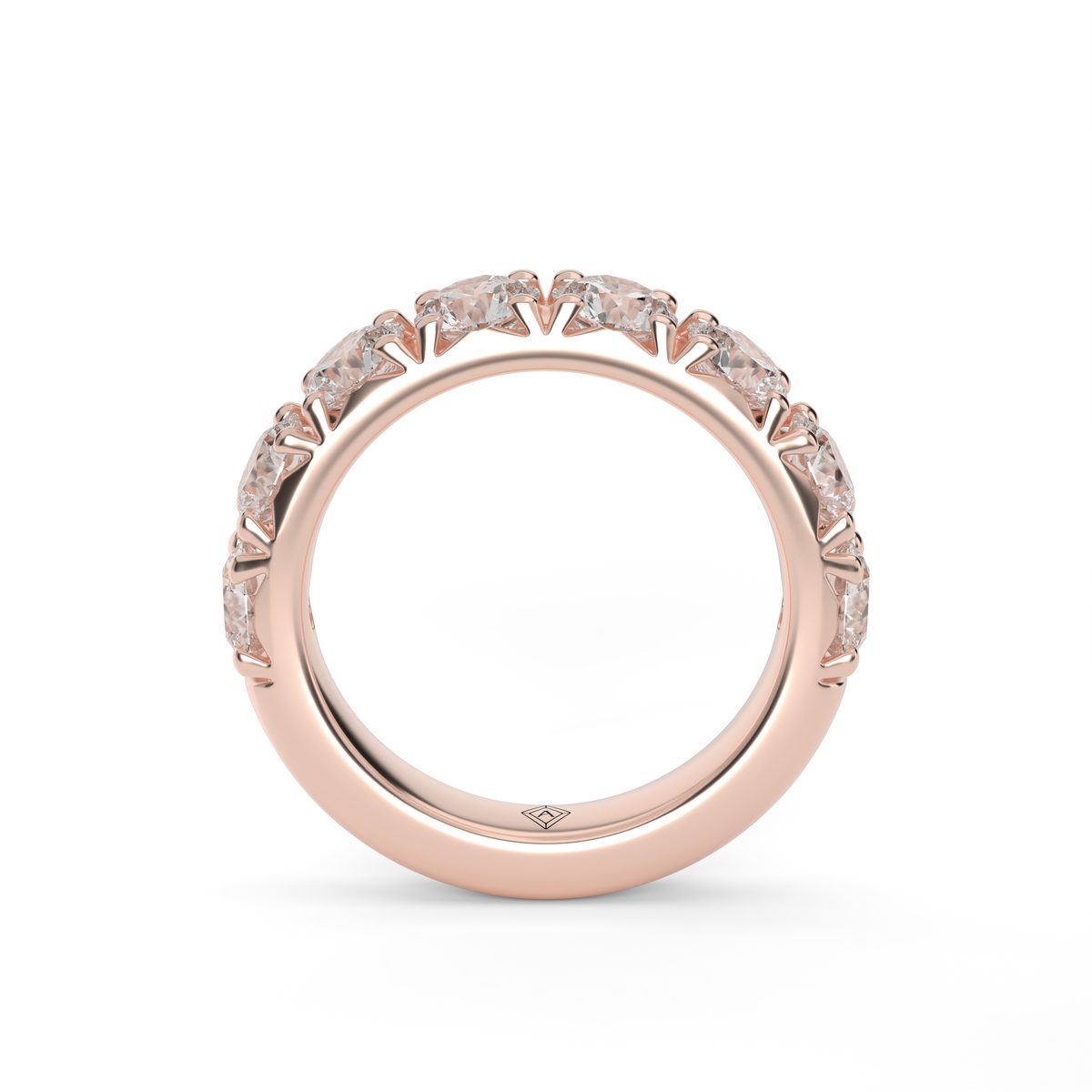 2 Carat French Pave Diamond Anniversary Ring — 14K Rose Gold / Lab Diamond (image)
