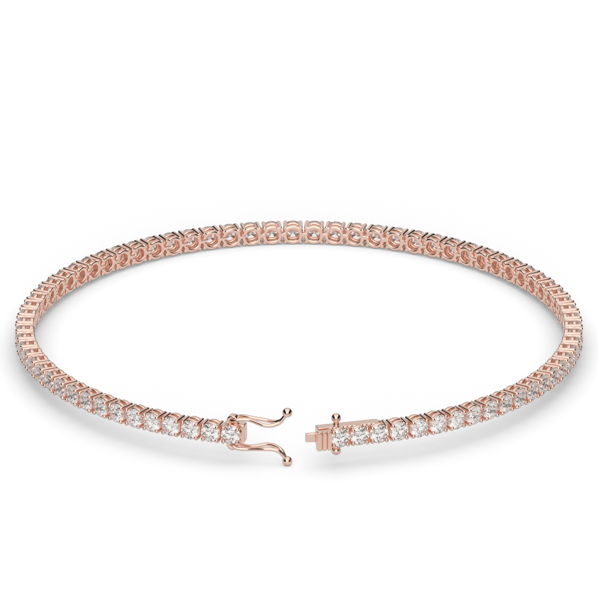 2 Carat Four Prong Diamond Tennis Bracelet — 14K Rose Gold / Lab Diamond (image)