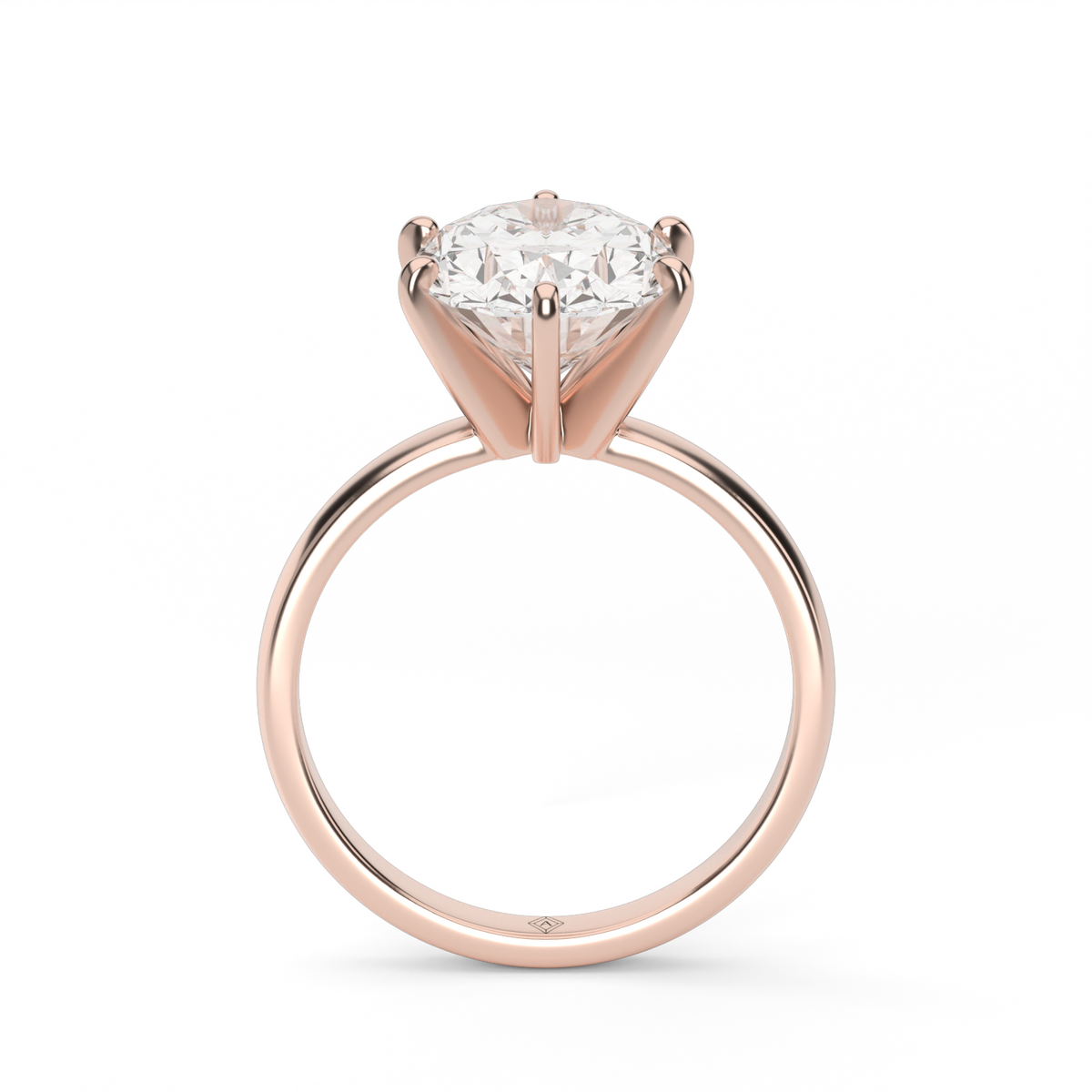 Comfort Fit Solitaire Engagement Ring (Six Prong) — 14K Rose Gold / Oval (image)