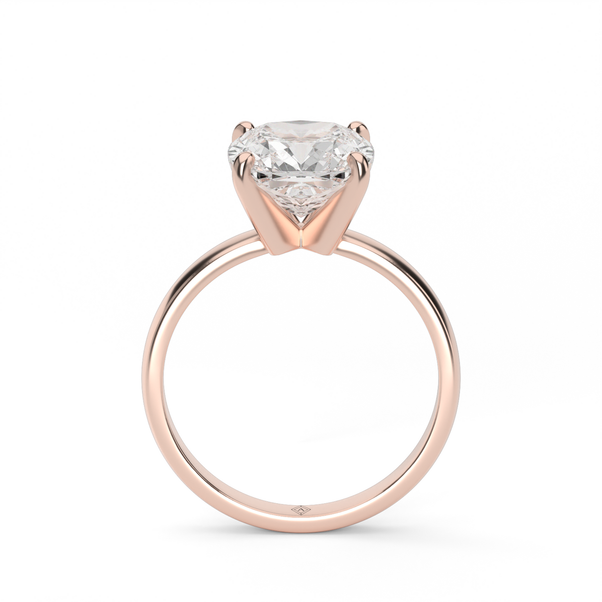 Comfort Fit Solitaire Engagement Ring (Six Prong) — 14K Rose Gold / Cushion (image)