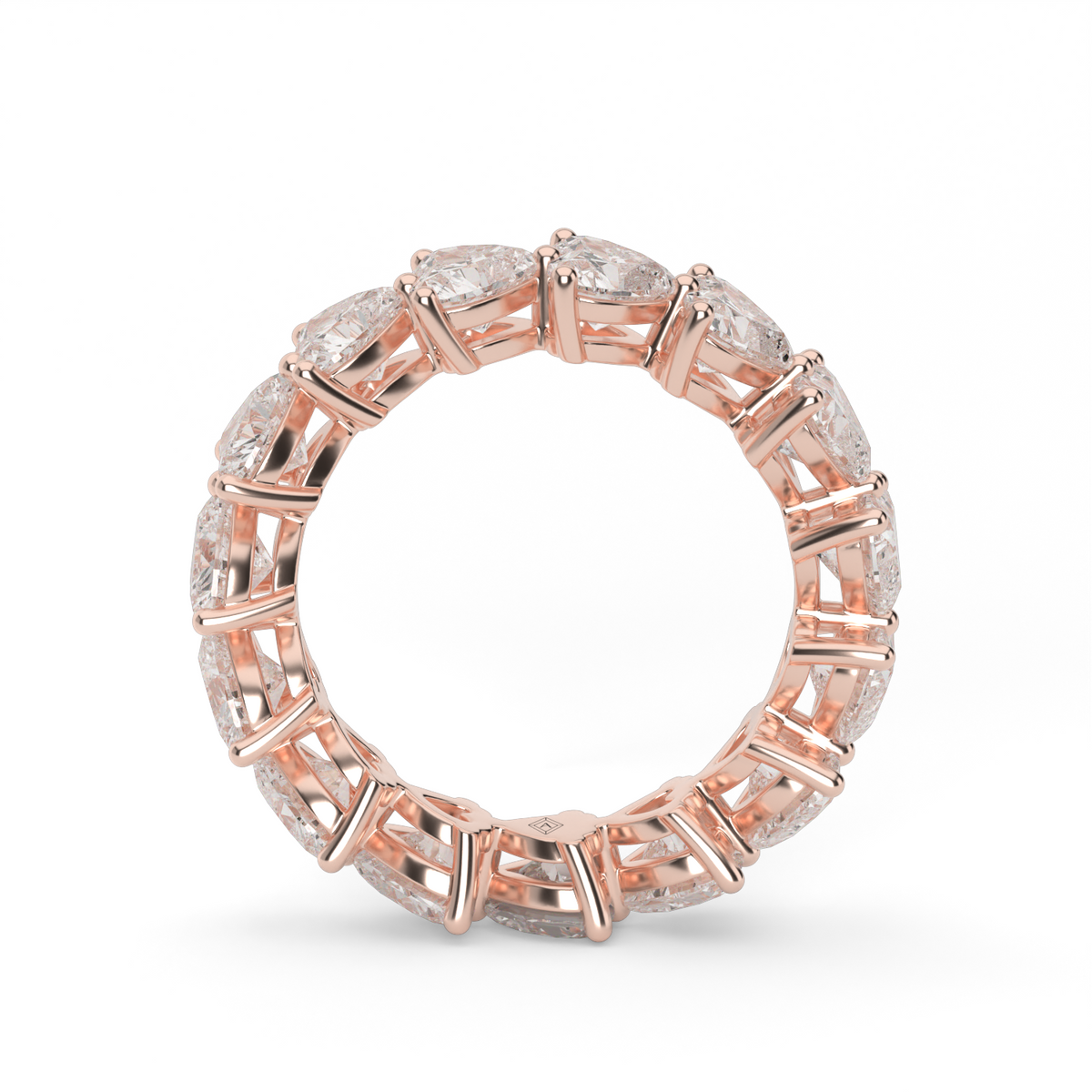 4.5 Carat Heart Shaped Diamond Eternity Ring — 14K Rose Gold / Lab Diamond (image)