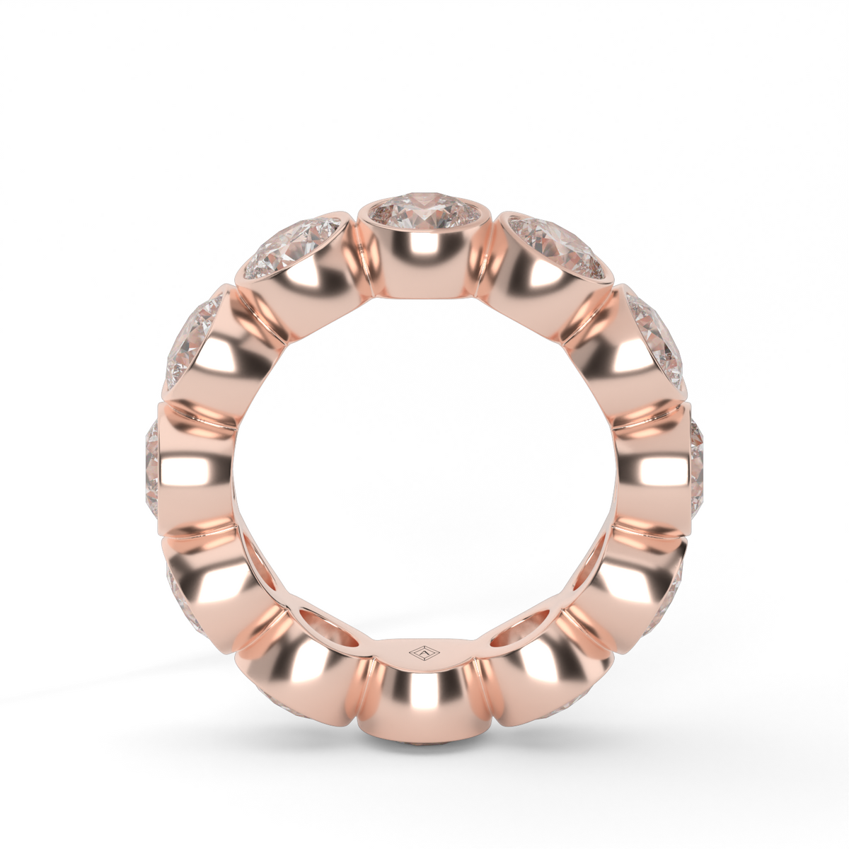 Round Bezel Diamond Eternity Ring — 14K Rose Gold / 6 / Lab Diamond (image)