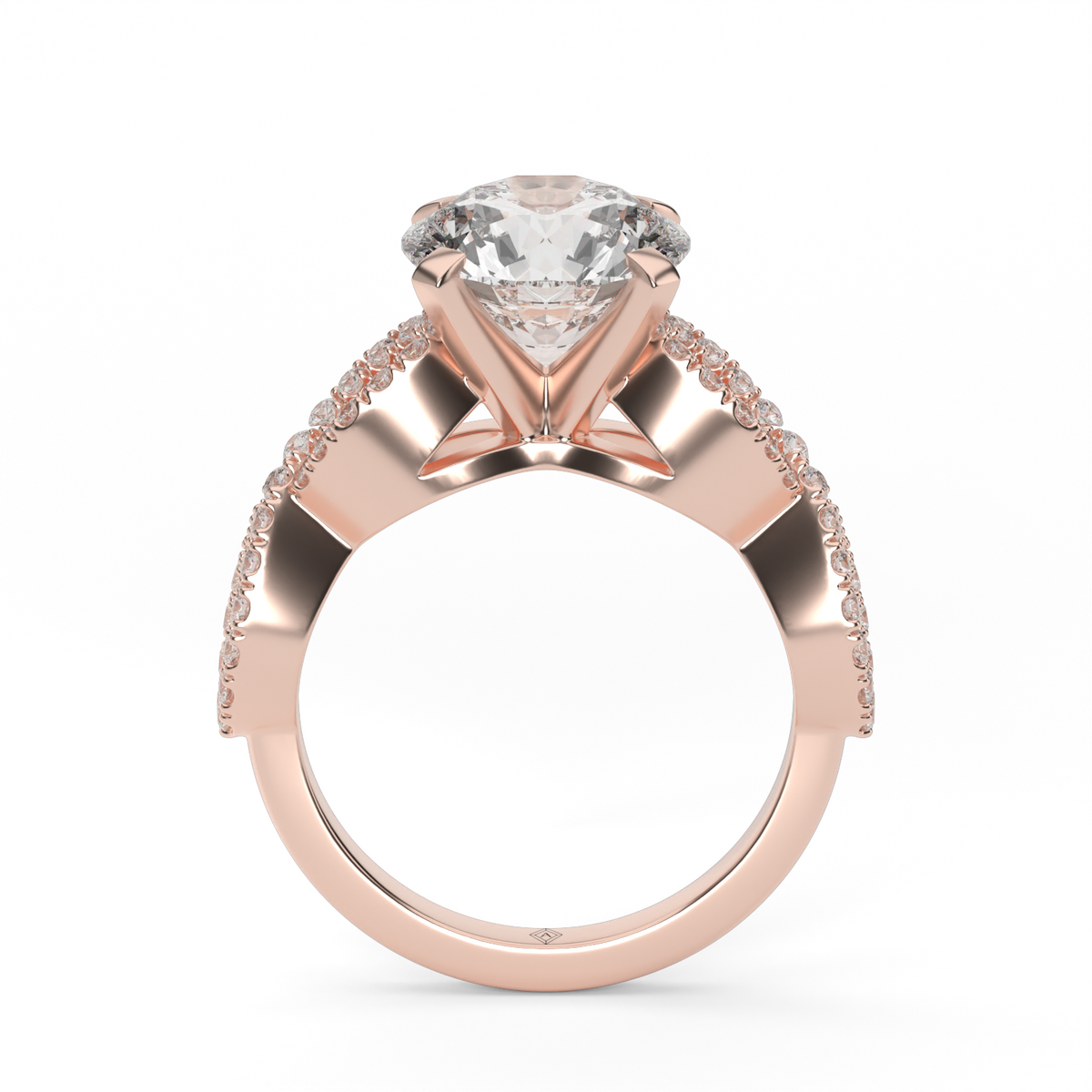 Infinity Twist Pavé Diamond Engagement Ring – Adamand