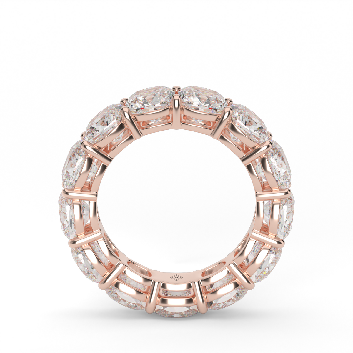 Cushion Cut Diamond Eternity Ring — 14K Rose Gold / 6 / Lab Diamond (image)