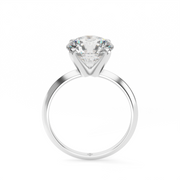 White Gold Solitaire Round Shape Diamond Engagement Ring With Prong Setting.