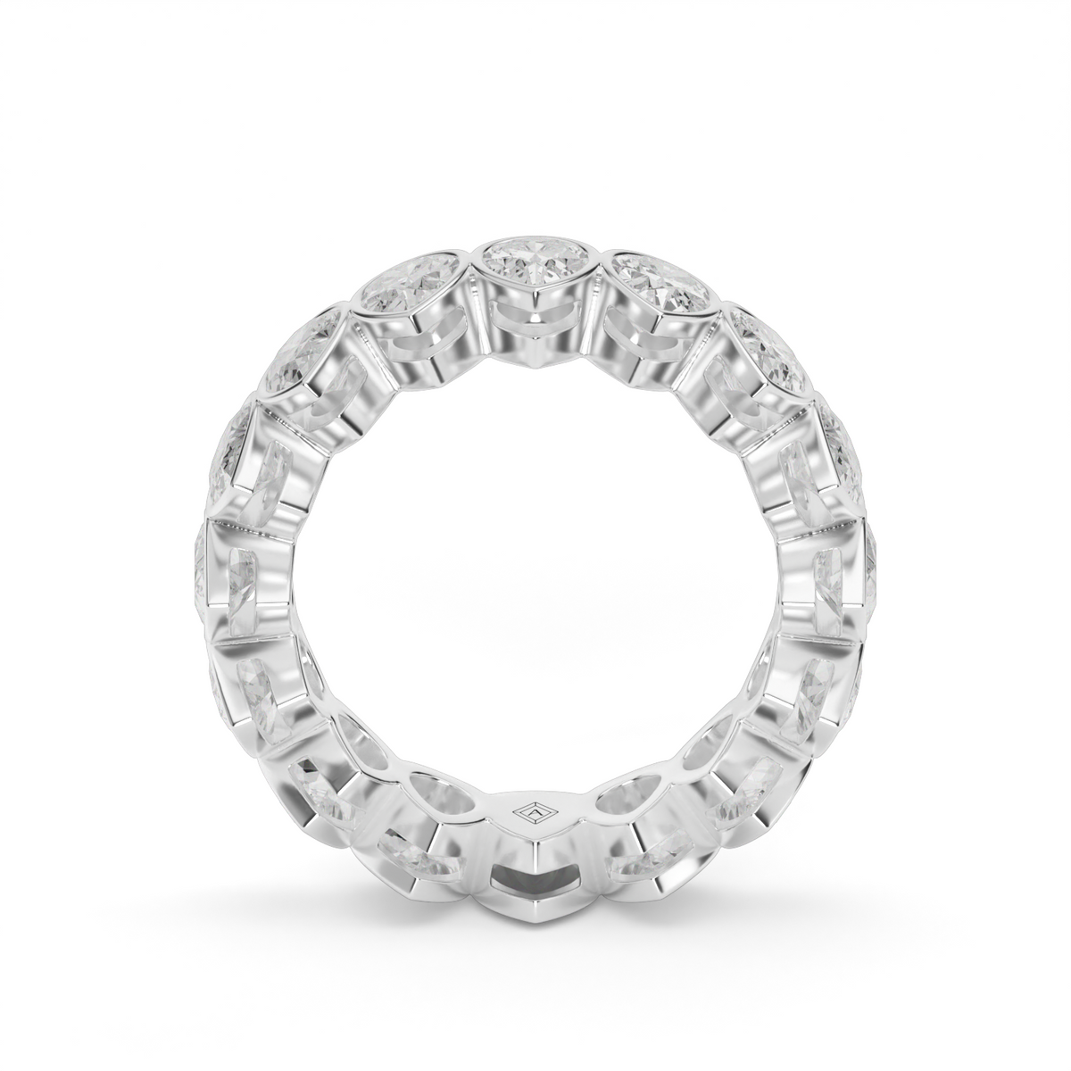 Pear Shape Bezel Eternity Ring — 14K White Gold / 4 / Lab Diamond (image)