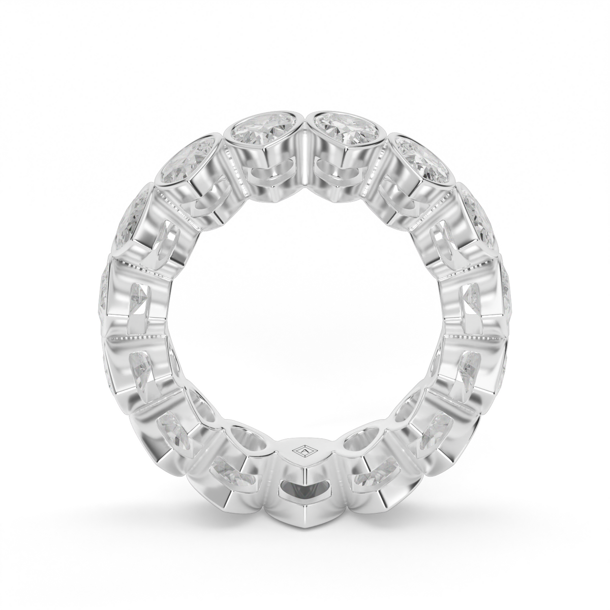 Pear Shape Bezel Eternity Ring — 14K White Gold / 6 / Lab Diamond (image)