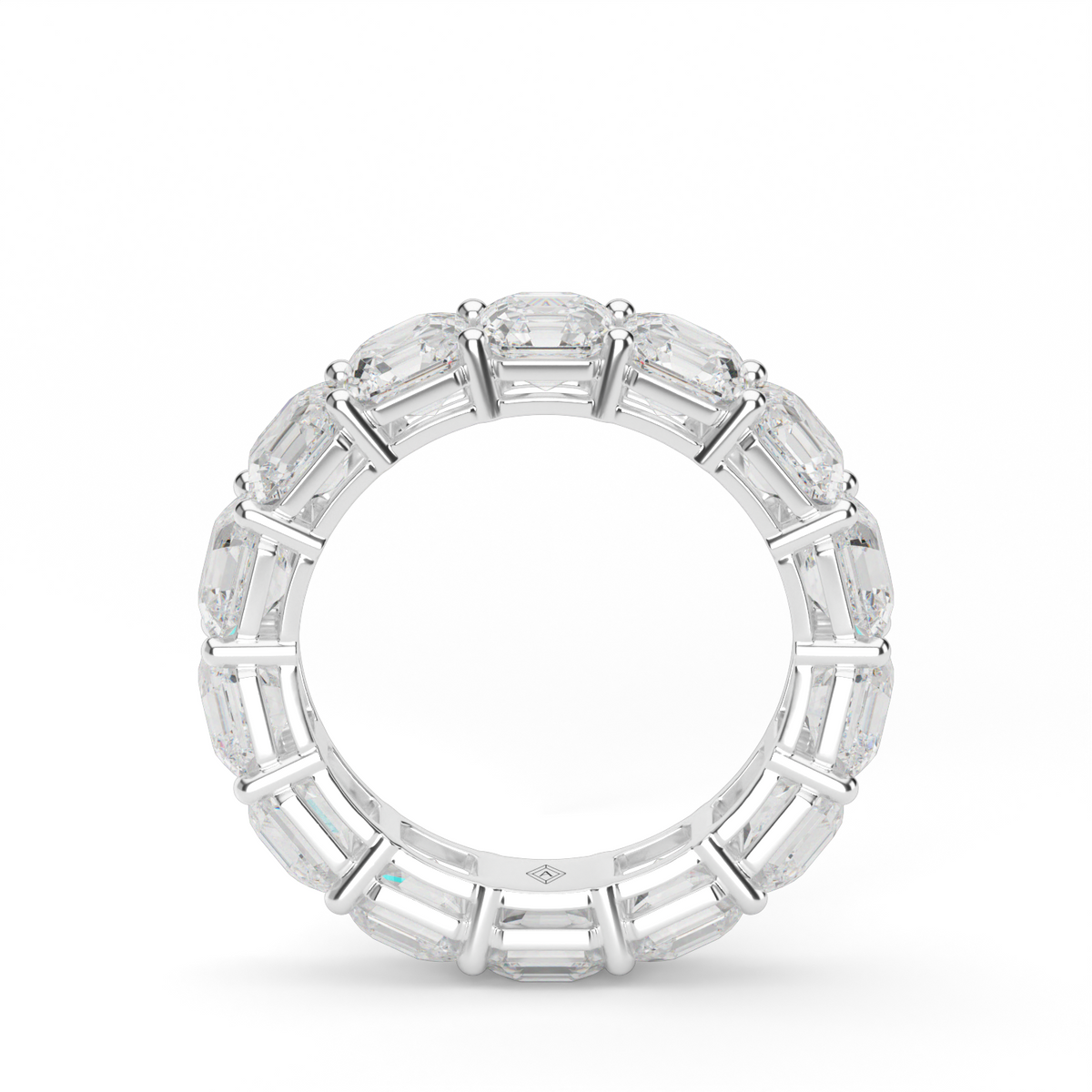Asscher Cut Diamond Eternity Ring — 14K White Gold / 6 / Lab Diamond (image)