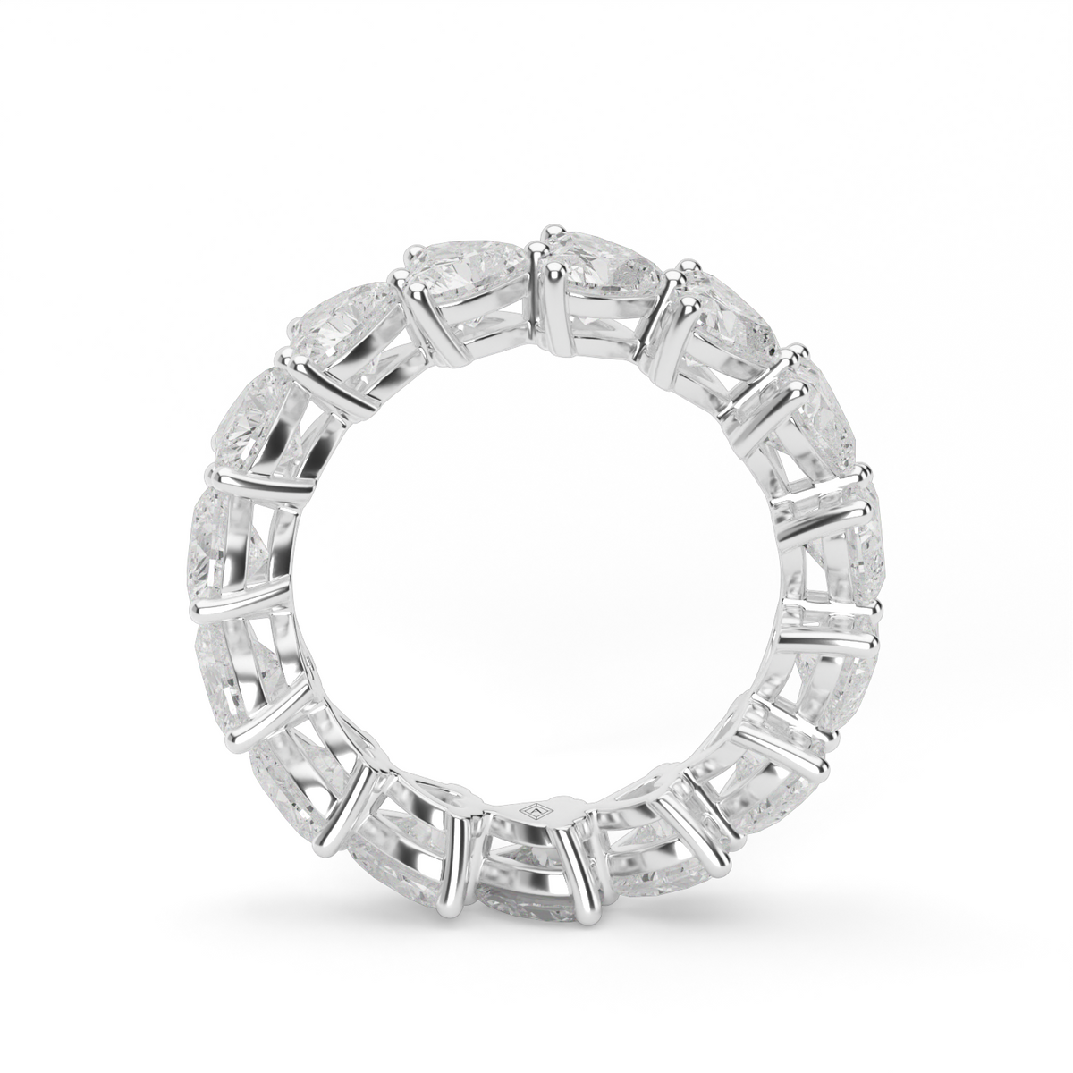 4.5 Carat Heart Shaped Diamond Eternity Ring — 14K White Gold / Lab Diamond (image)