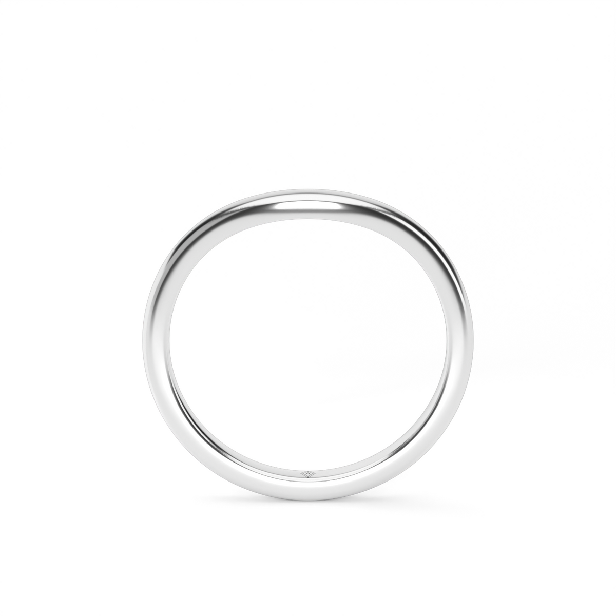 Curved Wedding Ring — 14K White Gold (image)