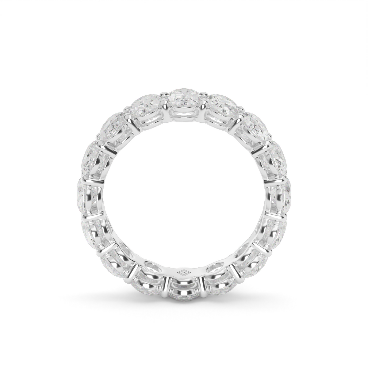 Oval Cut  Diamond Eternity Ring — 14K White Gold / 4 / Lab Diamond (image)