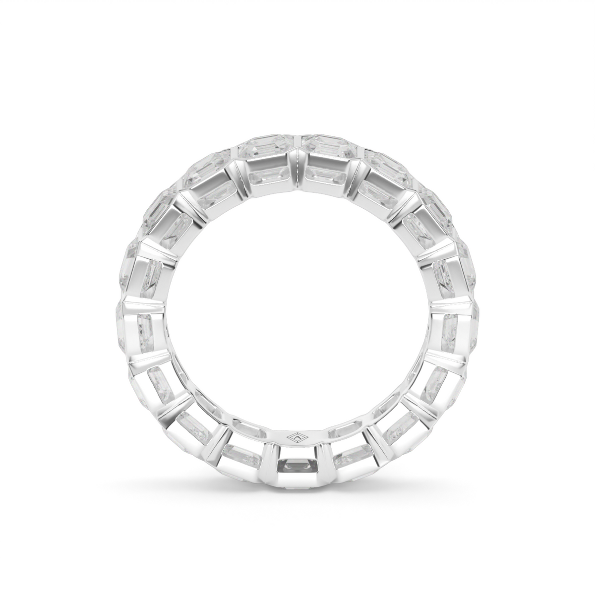 Asscher Cut Bezel Eternity Ring — 14K White Gold / 4 / Lab Diamond (image)
