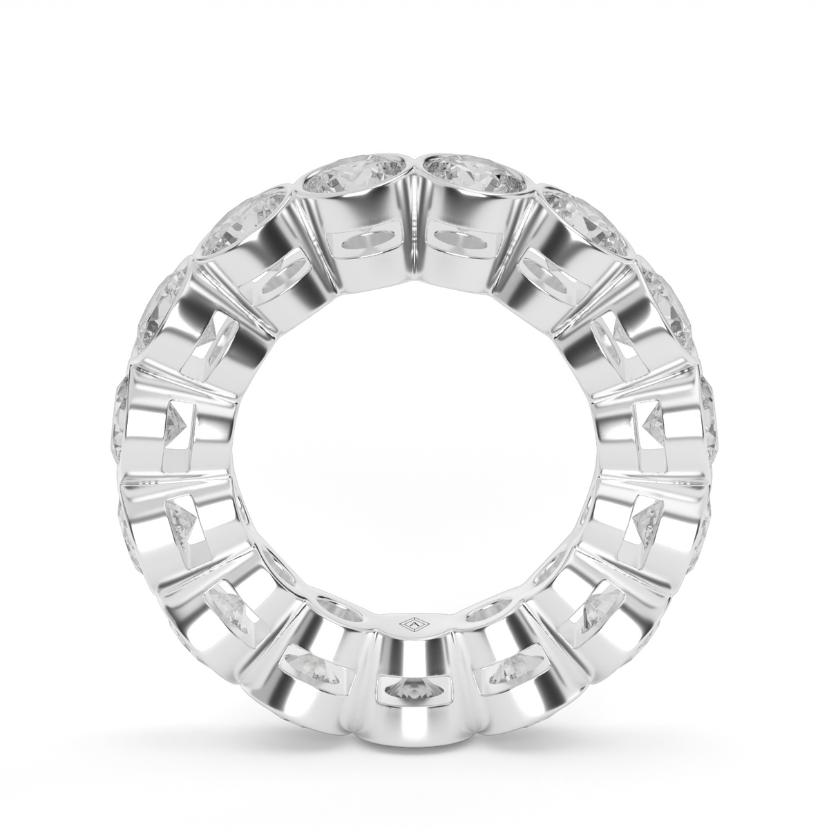 Round Bezel Eternity Ring — 14K White Gold / 6 / Lab Diamond (image)