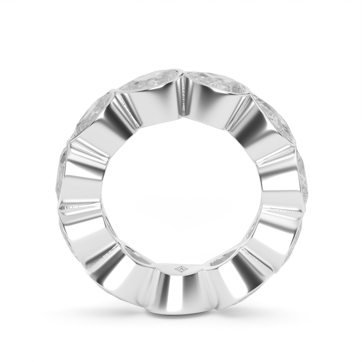 East-West Bezel Pear Eternity Ring — 14K White Gold / 5 / Lab Diamond (image)