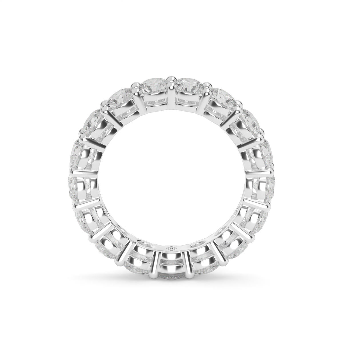Round  Diamond Eternity Ring — 14K White Gold / 3 / Lab Diamond (image)