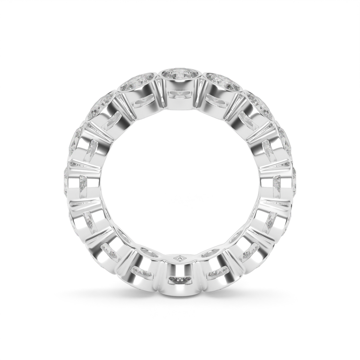 Round Bezel Eternity Ring — 14K White Gold / 4 / Lab Diamond (image)