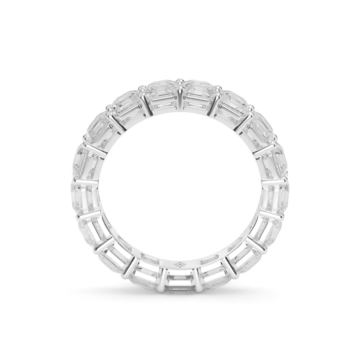 Asscher Cut Diamond Eternity Ring — 14K White Gold / 4 / Lab Diamond (image)
