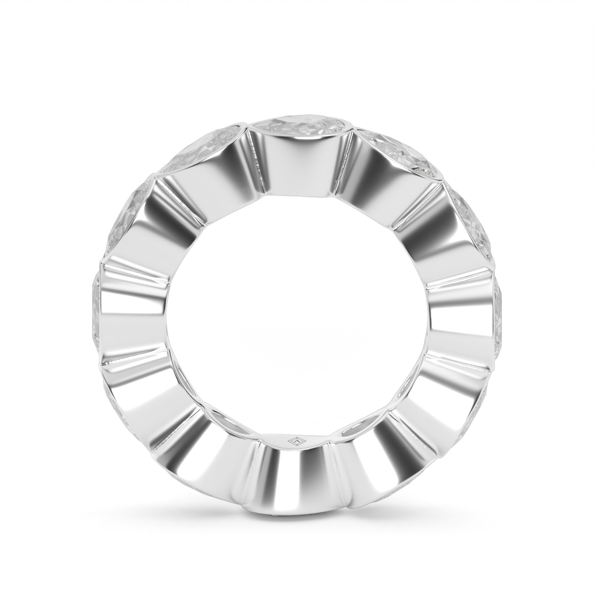 East-West Bezel Pear Eternity Ring — 14K White Gold / 4 / Lab Diamond (image)