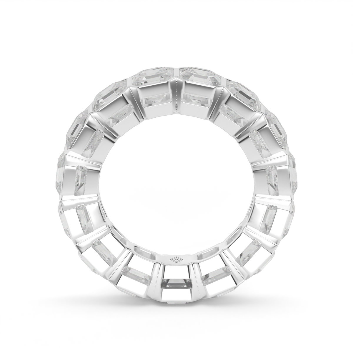 Asscher Cut Bezel Eternity Ring — 14K White Gold / 6 / Lab Diamond (image)