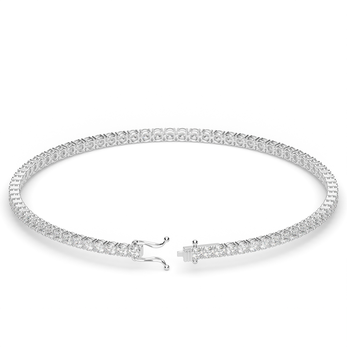2 Carat Four Prong Diamond Tennis Bracelet — 14K White Gold / Lab Diamond (image)