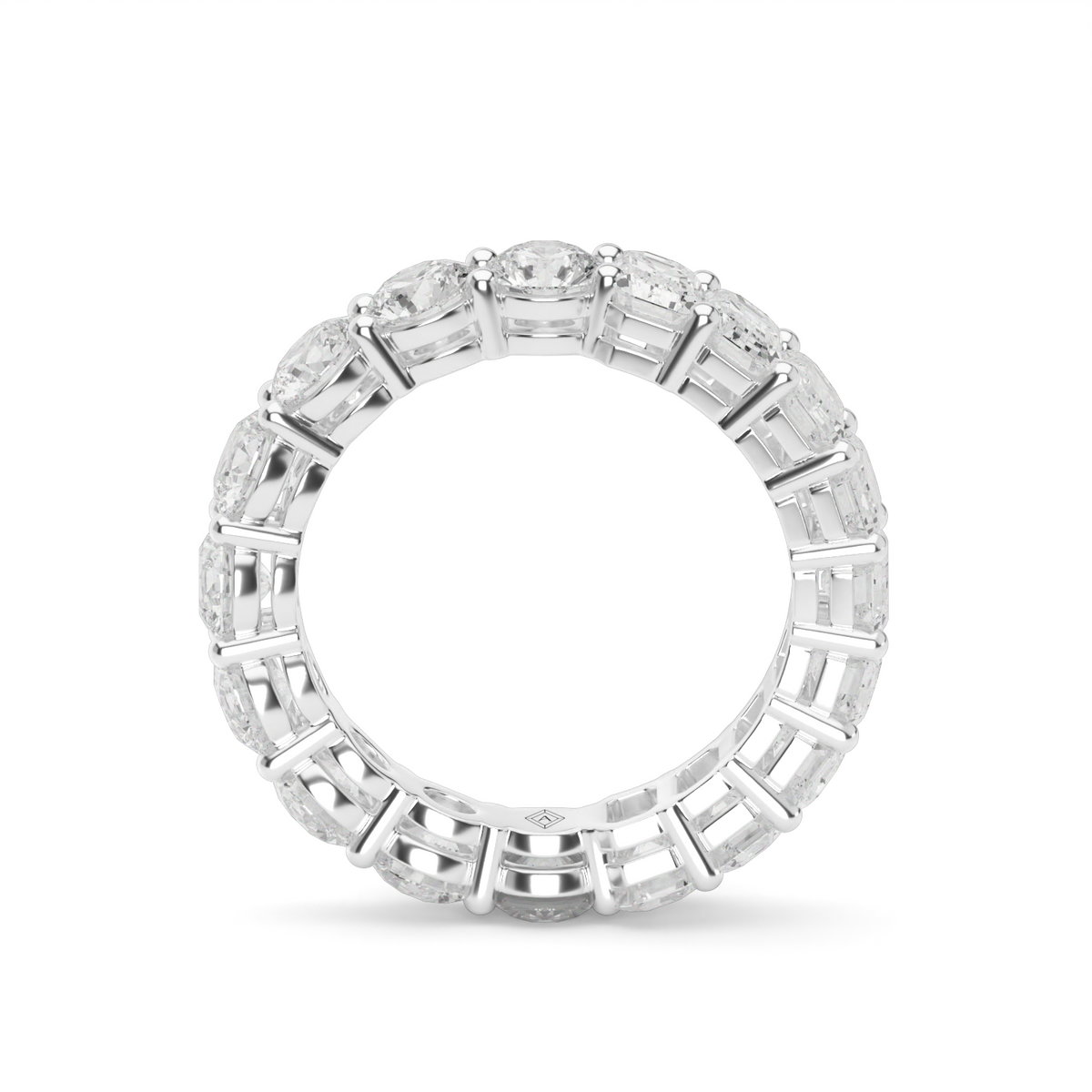 4.5 Carat Mixed Cut Emerald and Round Diamond Ring — 14K White Gold / Lab Diamond (image)