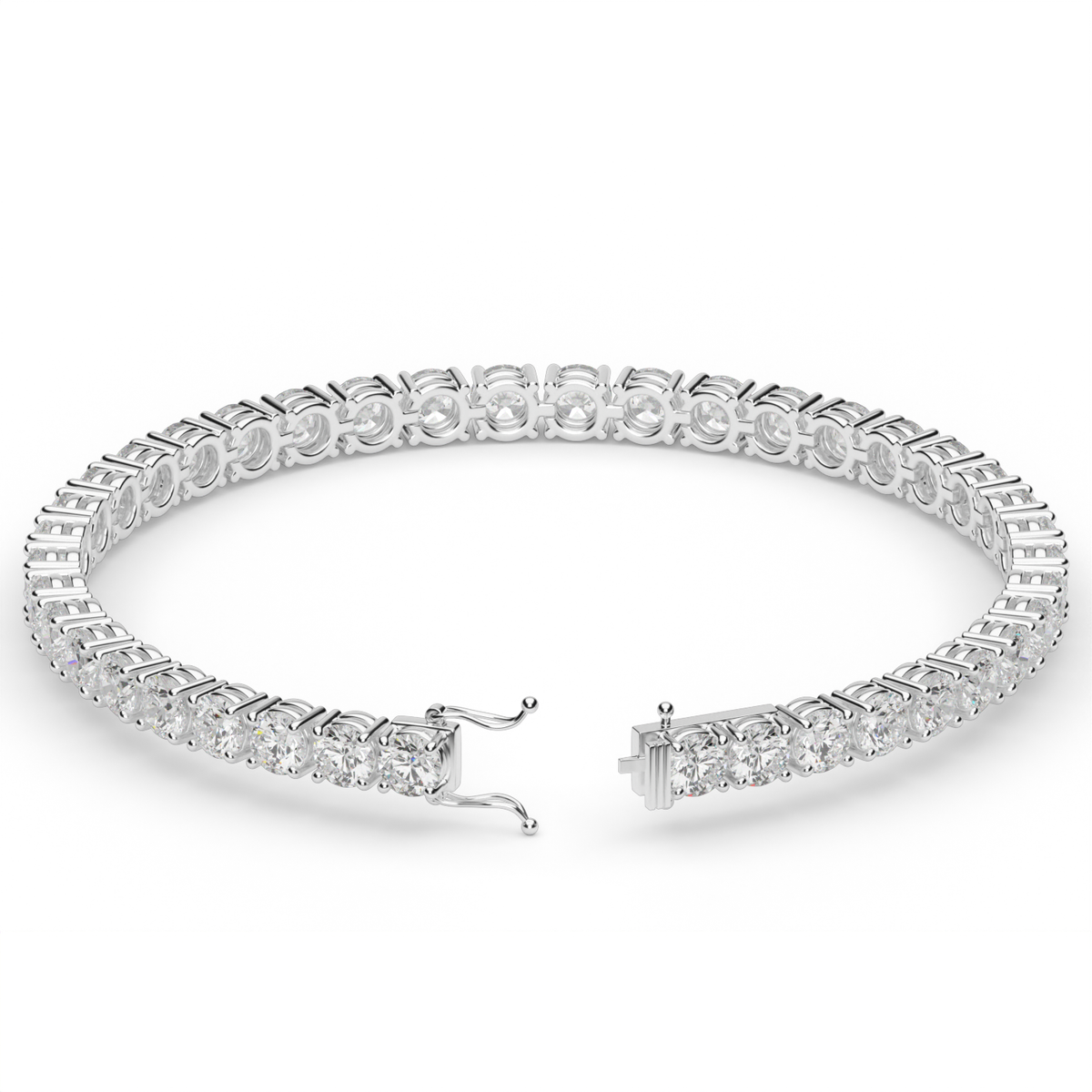 10 Carat Four Prong Diamond Tennis Bracelet — 14K White Gold / Lab Diamond (image)