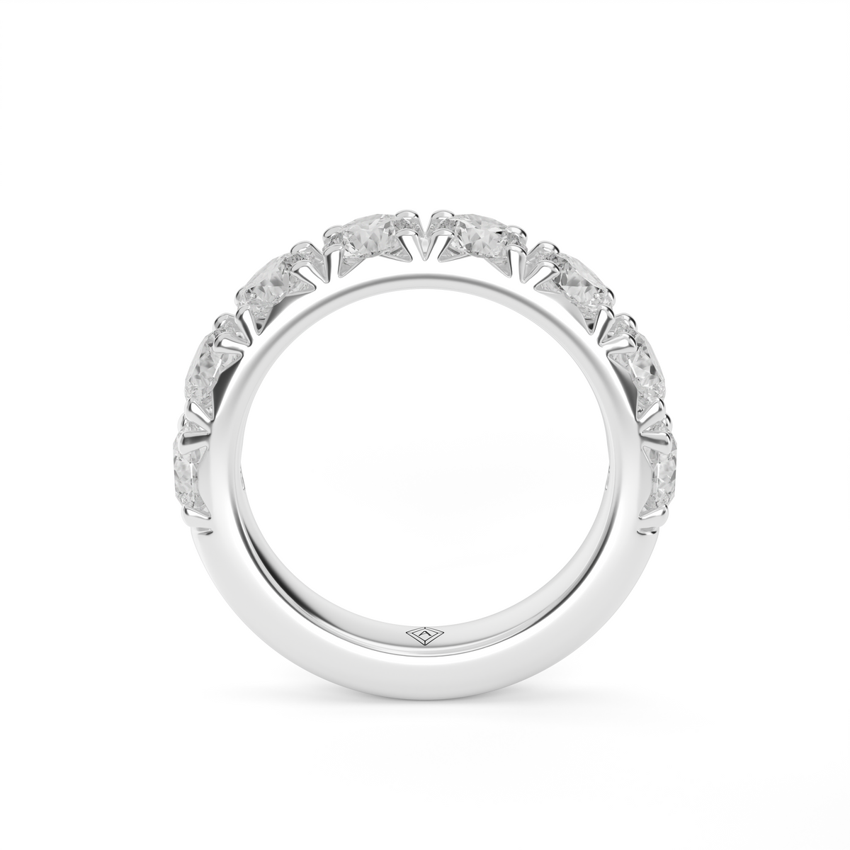 2 Carat French Pave Diamond Anniversary Ring — 14K White Gold / Lab Diamond (image)