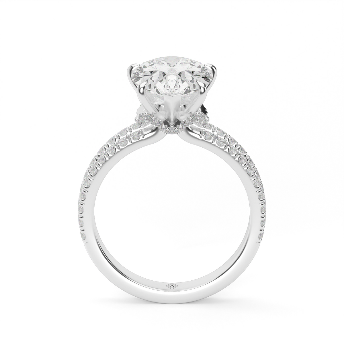 Split Shank   Pavé Engagement Ring — 14K White Gold / Pear / Lab Diamond (image)